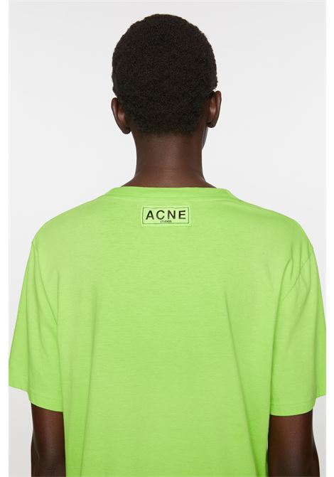 t-shirt con logo unisex verde in cotone ACNE STUDIOS | CL0265ABF